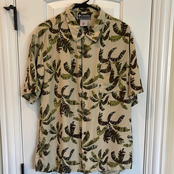 🎈COLUMBIA XCO Silk Tropical Escape Palm Short Sleeve Hawaiian Shirt - Picture 1 of 12